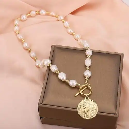 项链巴洛克饰品配饰颈链锁骨珍珠天然同款张艺兴项链