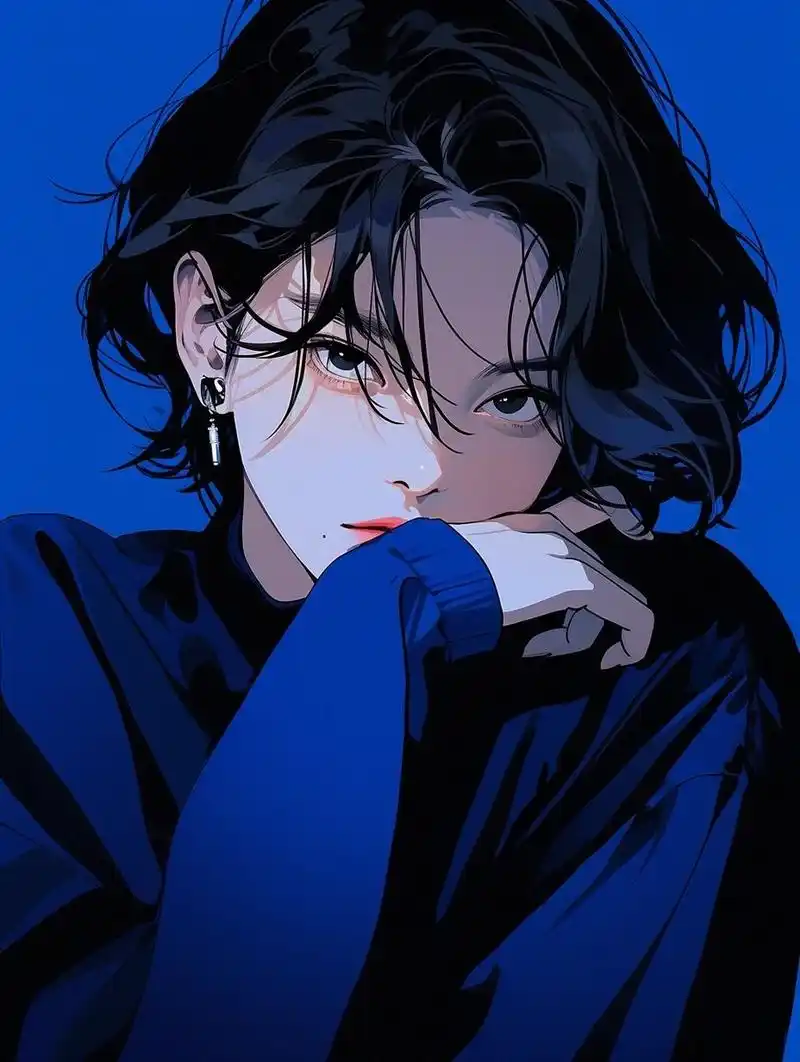 蓝色系 | 短发女生头像 之前大家喜欢的蓝色系～出一个短发版的