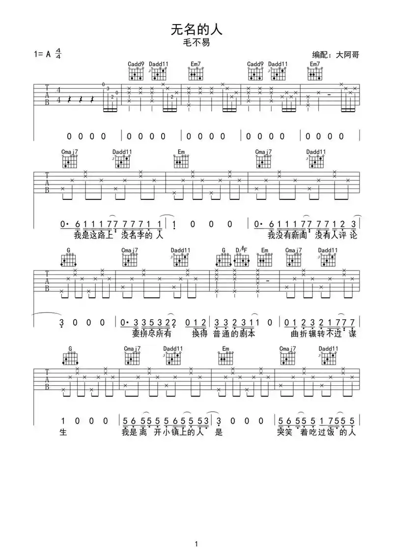 《无名的人》g调指法,变调夹夹2品#吉他谱 #无名的人 #无 - 抖音