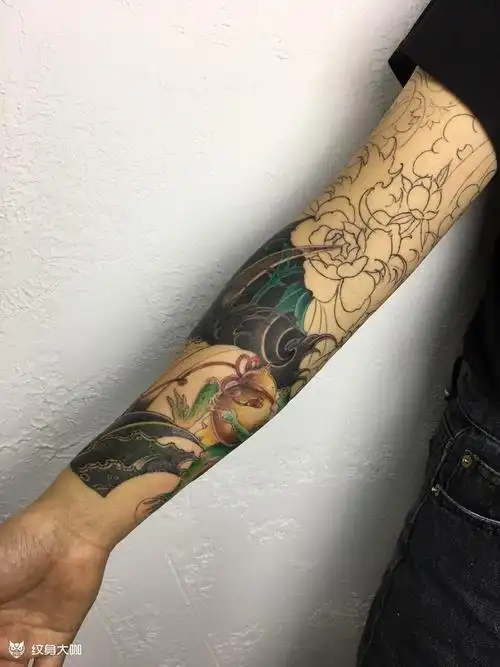 日式花臂_纹身图案手稿图片_墨宇的纹身作品集