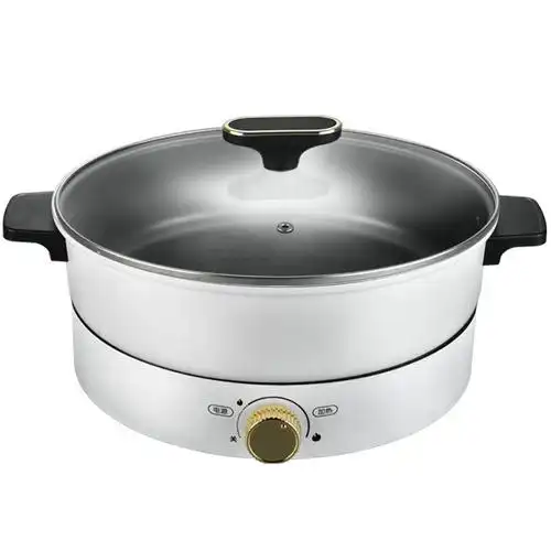 多功能蒸煮炒分体锅电热锅电煮锅家用麦饭石炒菜锅一体式电火锅锅