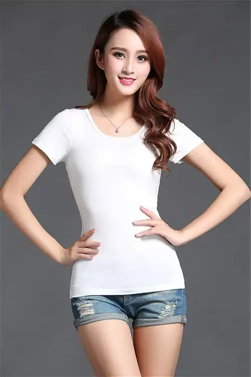 bratt恤衫女夏带胸垫罩杯内衣一体短袖修身打底