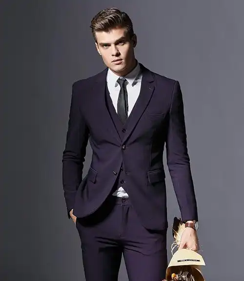 花花公子西服套装男西装男士商务休闲装修身新郎伴郎结婚礼服男装