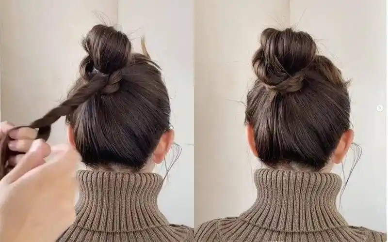 这样又嫩又蓬松的丸子发型就完成啰!版权归