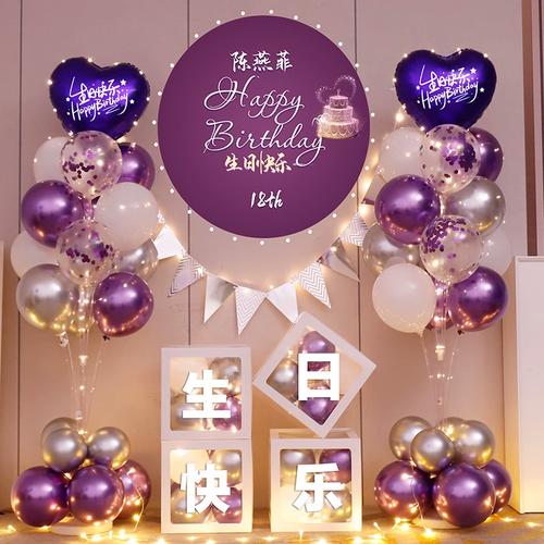 成人18岁周岁气球生日装饰场景布置男童高级感女孩背景墙海报男孩