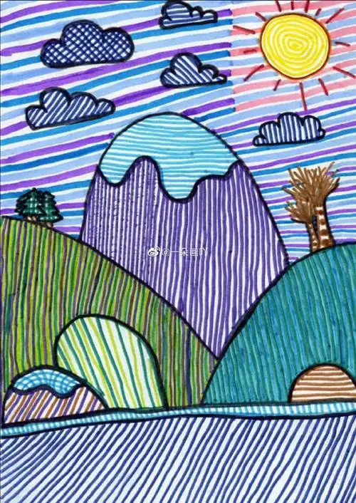 线条的创意#儿童画素材##儿童画教程#by/一朵画吖