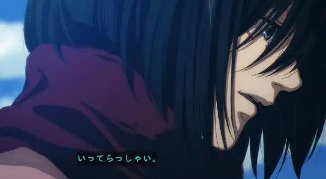 三笠&艾伦"谢谢你,替我披上了这条围巾"#一路走好艾伦##进击的巨人