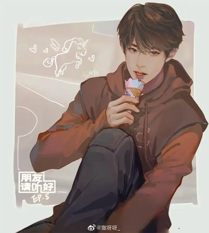 易烊千玺q版手绘