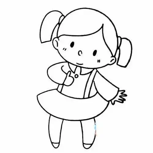 小女孩简笔画图片小姑娘,最简单的简笔画超萌小女孩简笔画大全