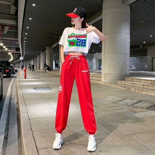 网红爵士舞蹈服女学生跳街舞套装现代舞尊巴健身裤鬼步舞表演