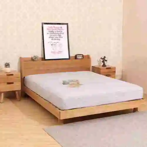 木床高档北欧欧纯实木简约现代日式卧室双人床实木床