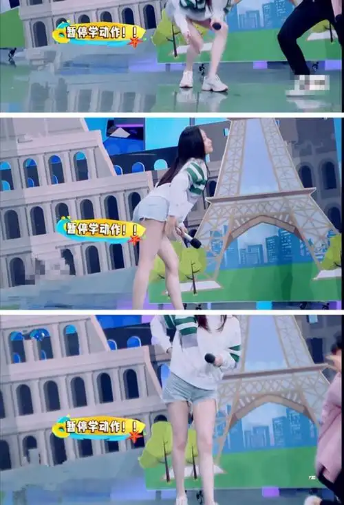 倪妮上快本白到发光穿短裤露美腿何炅站她身边腿就尴尬了