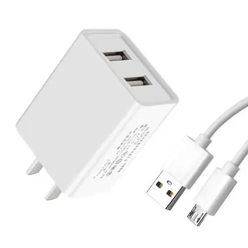 手机充电器华为小米安卓oppo快充通用充电头usb快速插头数据线双口2a