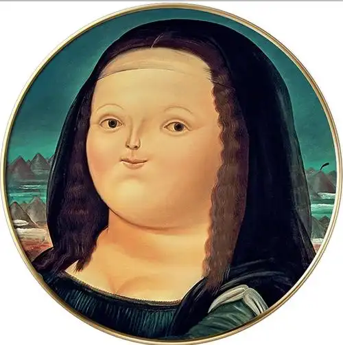 新款印花纯棉dmc十字绣客厅卧室餐厅玄关艺术人物圆形q版蒙娜丽莎