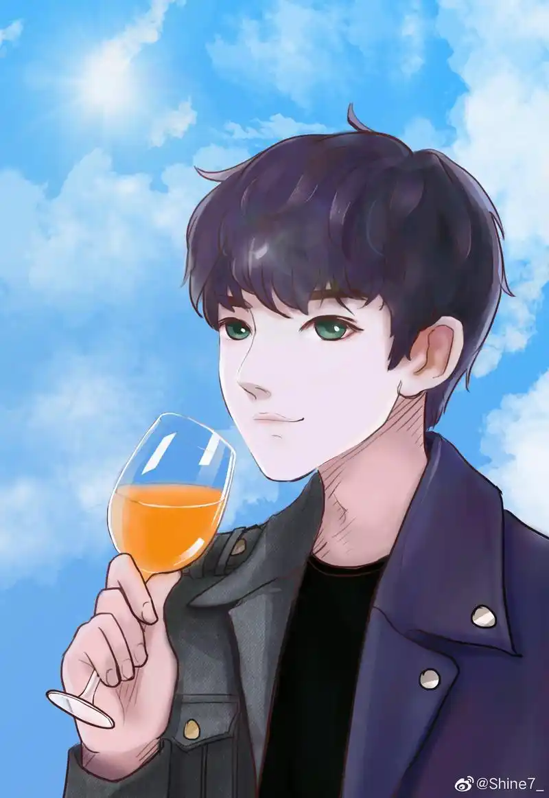 王源漫版品牌海报图 酷酷的刚哥酷酷的喝橙汁