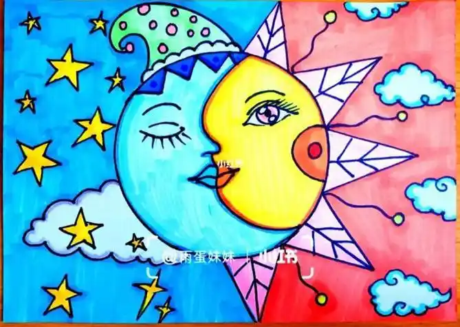 冷暖颜色对比简笔画