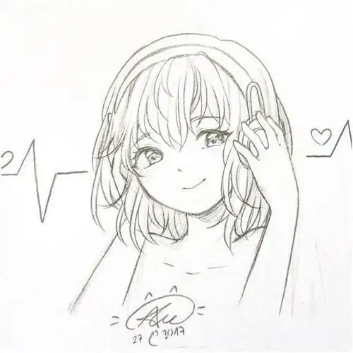 动漫人物手绘线稿图非常适合初学者临摹