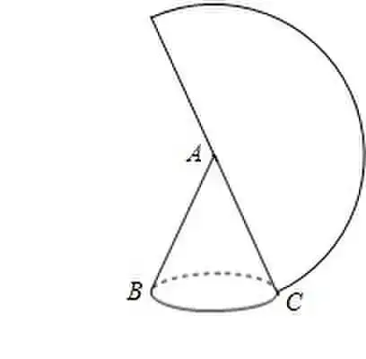 如图,一个圆锥的高为3根号3cm,侧面展开图是半圆.求
