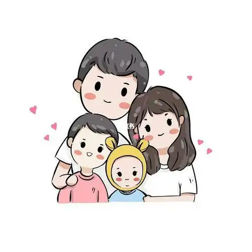 家四口|手绘可爱简笔头像_头像_手绘_头像分享_素材一家四口手绘头像