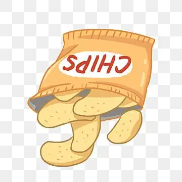 黄色包装 薯片 插画 零食, 零食, 薯片, 卡通 png和psd图片素材