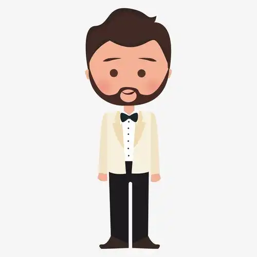 穿白色西装的男子