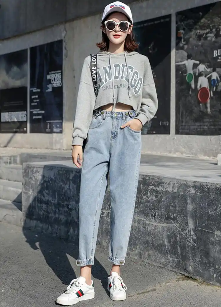 寒冬穿搭臃肿显胖?12套秋冬萝卜哈伦裤的穿搭示范,遮肉显身材!