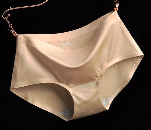 3件包邮 新款一片式冰丝珠光无痕内裤女 压边亮光女士内裤三角裤