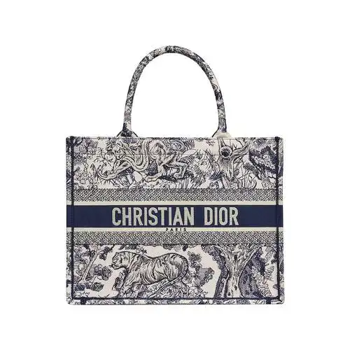 欧洲直邮dior迪奥booktote蓝色印花帆布小手通用款女包