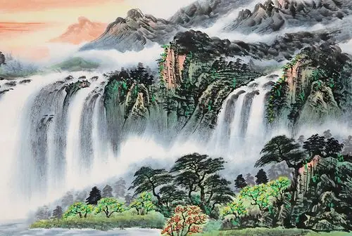 张新明《八方聚财》一元起拍字画拍卖 手绘国画山水画 墨华斋6739 -