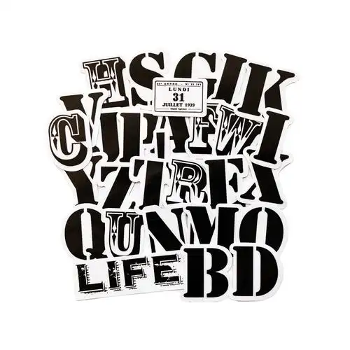 vintage手帐装饰素材tn复古英文字母相册日记贴纸