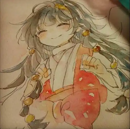 动漫人物二次元超难水彩画水彩画二次元少女