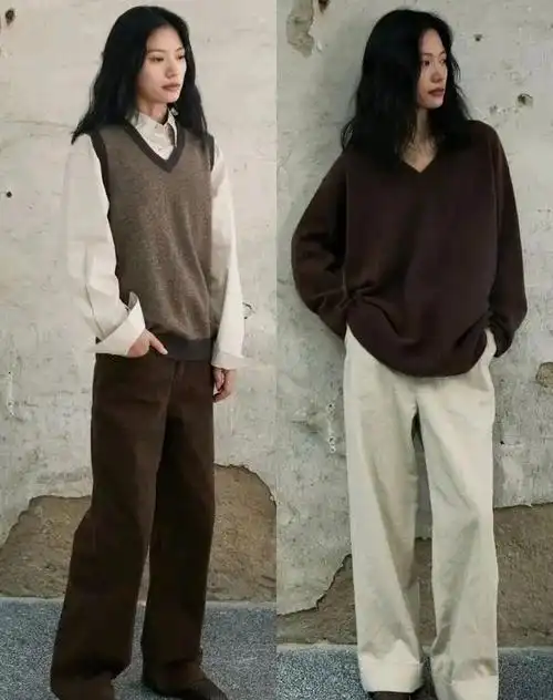 秋天慵懒风穿搭示范简约随性自由自在的感觉真好