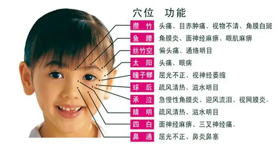 小孩面部穴位关联详解图片