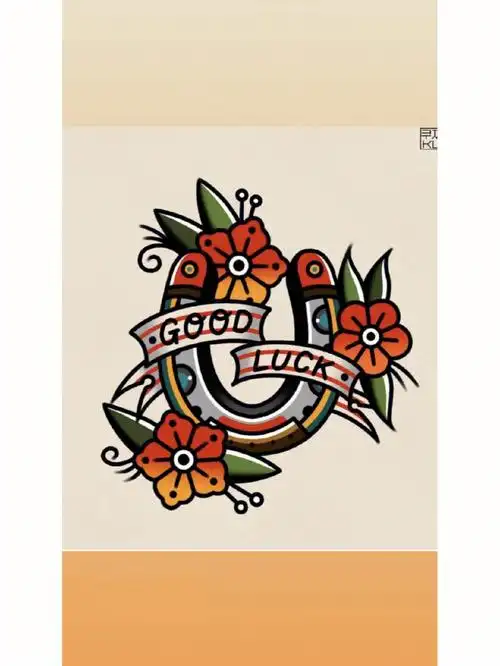 欧美纹身oldschool彩色风格拼接花臂