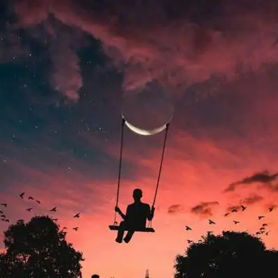 少女心星空背可爱的qq头像景图