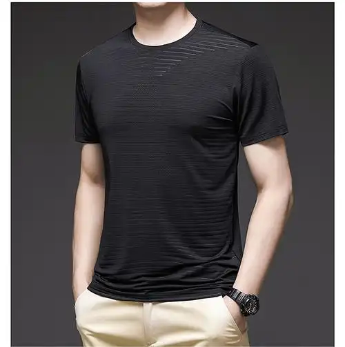 俞兆林(yuzhaolin)t恤男 夏季新品半袖打底衫男士半截袖冰丝速干圆领