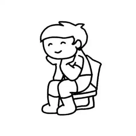 小朋友对面坐简笔画