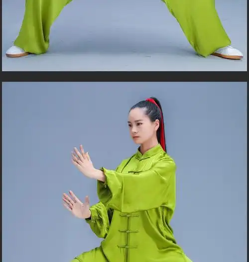 云太极真丝太极服女春夏练功服中老年太极拳服装透气武术表演服套装桑