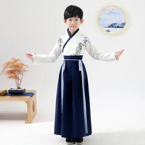 姑苏小铺古装的优惠券大全—新款儿童汉服男童男孩古装中国风古代服装