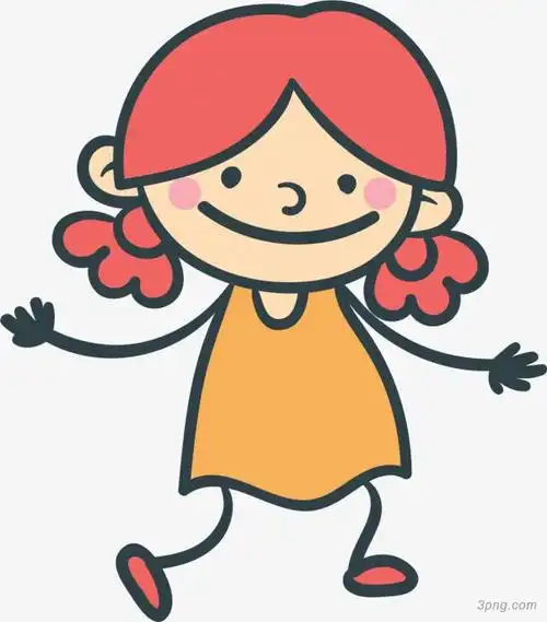黄衣卡通微笑女孩