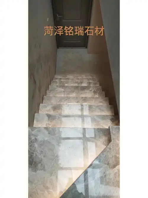天然大理石楼梯踏步玻璃扶手
