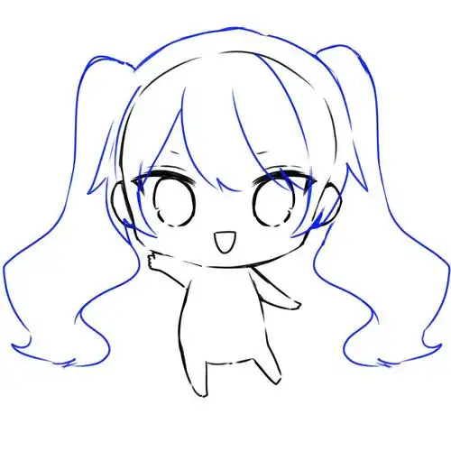 99关于头发画q版人物时,头发的部分只要注意集中及份量感就可以取得