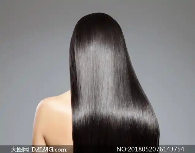 柔顺黑亮披肩长发美女摄影高清图片