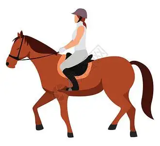 十一背景白色背景的骑马插图矢量插画