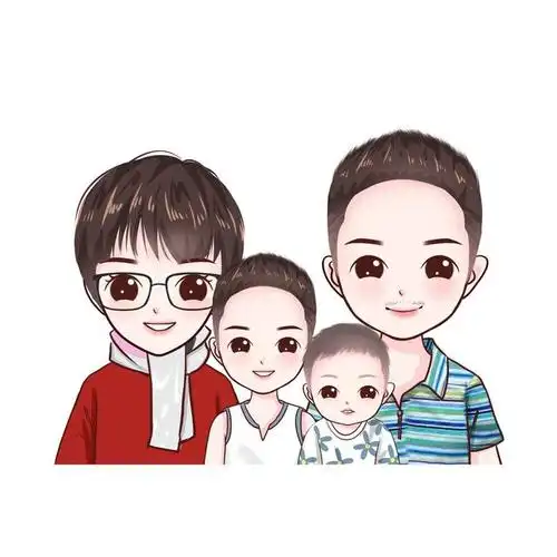 心态决定命运,头像改变运气,一家三口微信头像