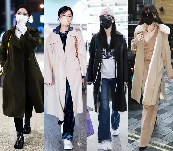 最近女明星们的私服街拍,保暖外套除了针织毛衣,西装外套和牛仔外套等
