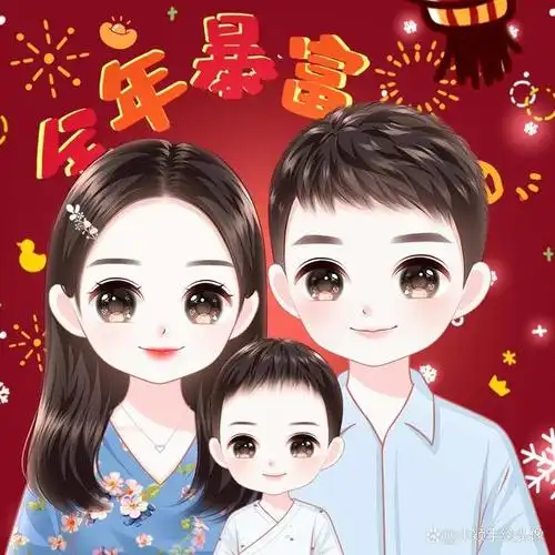 在全家福系列作品里面,一家三口的家庭组合算是常见的,这样的家庭简单