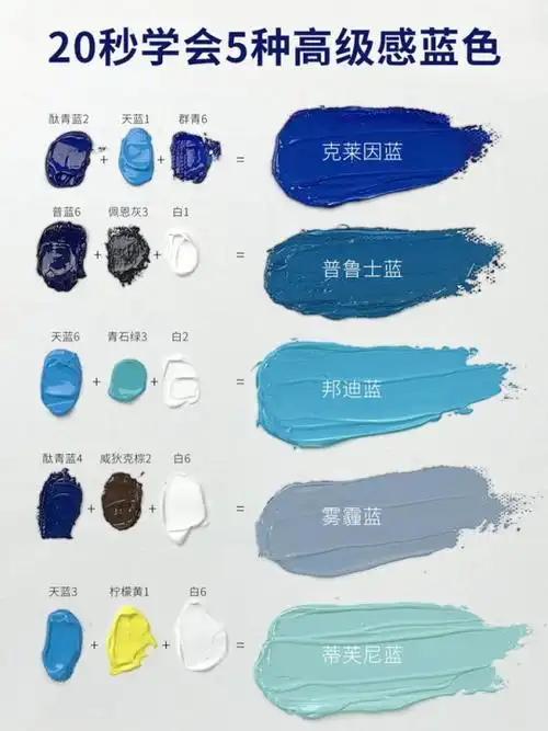 雾霾蓝怎么调色