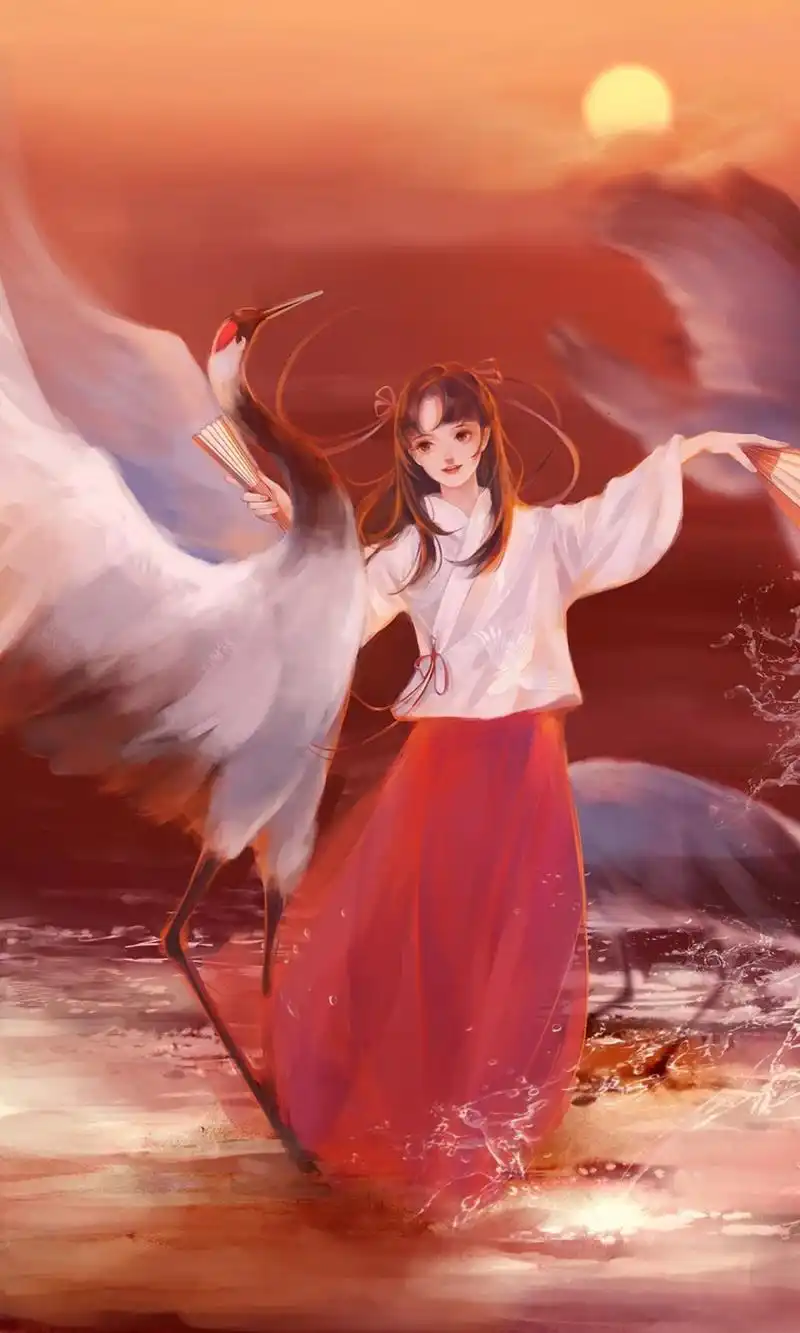 女生头像 动漫 大图 白鹤亮翅 古装