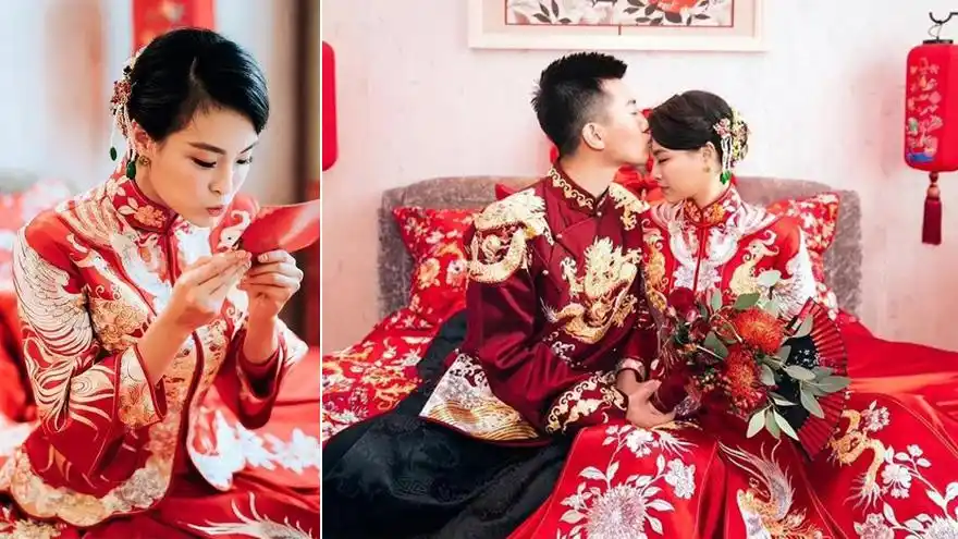 跳水女皇吴敏霞大婚 穿中式嫁衣似天仙